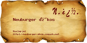Neuburger Ákos névjegykártya